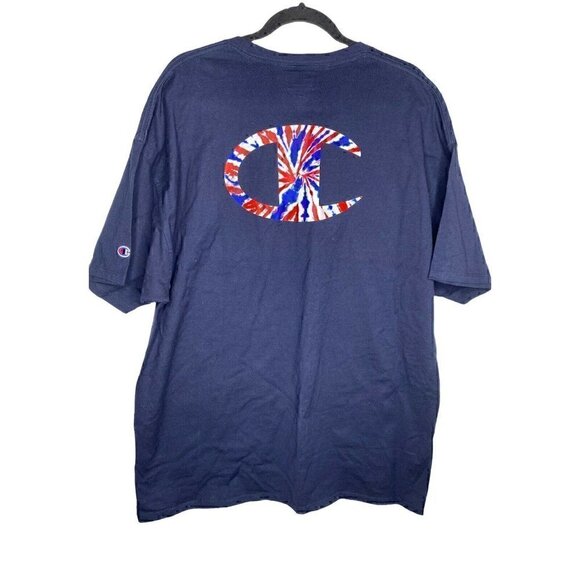 NEW Champion Shirt Size 2XL Men's Short Sleeve Multicolor T-Shirt Logo Blue - Picture 2 of 7